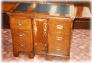 walnut desk with painted decoration